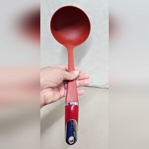 KitchenAid Red Nylon Soup Ladle — Chrome Handle Accent